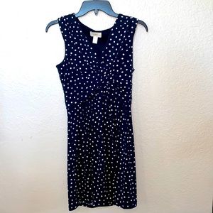 Loft navy polka dots dress